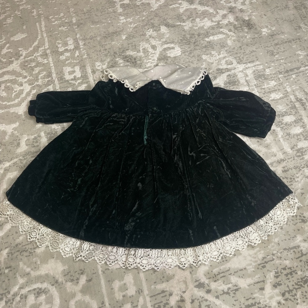 Vintage‎ Bonnie Baby hunter green baby Christmas dress 6-9 months - Picture 8 of 8